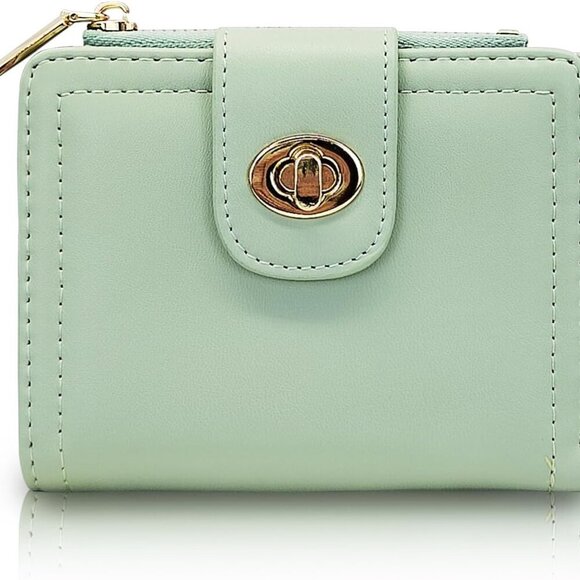 Accessories - Women Wallet PU Leather Bifold Zipper Coin Pocket Card Holder Compact Stylish